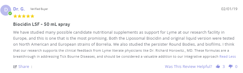 Biocidin, a broad-spectrum liposomal formula supplement for empty stomach